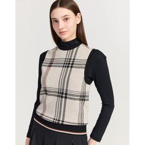 닥스 골프 여성 25FW ONLINE EXCLUSIVE 블랙 체크 니트 베스트 DNSW5D901BK