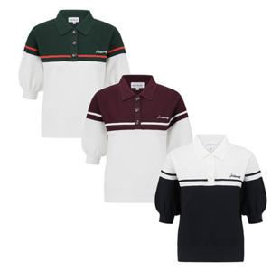 [파리게이츠]521E3SWJ22-여성 잭바니 투톤 배색 와플 조직 니트-(25년가을)