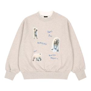 [블루테일]오트밀베이지 폴라베어 맨투맨AYI4TS04BG