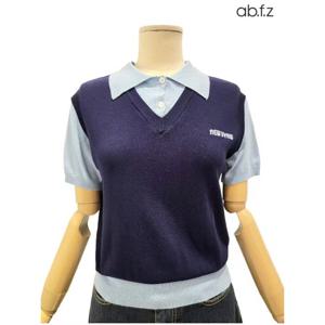 [에이비에프지]베스트 레이어드 스타일 반팔 니트 APZ2QW37E