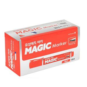 모닝글로리 유성 매직마카 12개 적색