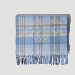 아크네스튜디오 비너스 체크 프린지 울 스카프 CA0385 DIM