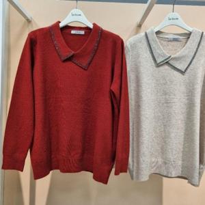 Destijl HC34 부드럽고 착용감좋은 언발카라큐빅 가을 니트 스웨터 D2533sw06