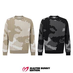 [마스터바니에디션] (411E3SR203) 남성 스트라이프 카모 우븐 믹스 긴팔 니트