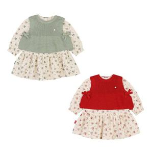 [압소바][압소바] 허브 니트 베스트 원피스 세트 A2525107--