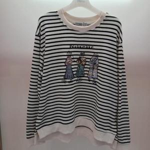 Destijl HC06 팔뚝품편한 옆트임 언발 스트라이프 소녀 라운드 면티셔츠 D2533ts02I