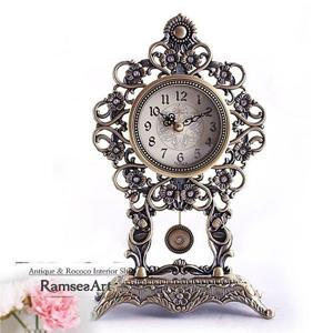 레이니5AAA골드 엔틱스타일 탁상시계 무소음 선물 탁상시계 알람시계 침실