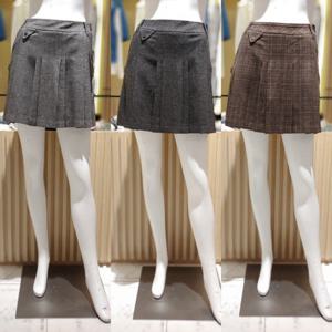 [파리게이츠]521E4PC302-여성 울 라이크 플리츠 백 밴딩 큐롯 스커트-(25년겨울)