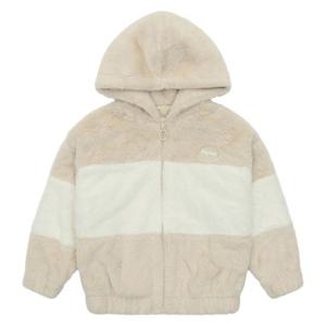 [소이]MARIO여아 배색 밍크퍼 후드 점퍼 21W0153_BE