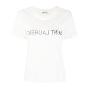 생로랑 반팔 티셔츠 665234 Y37AW9744 White
