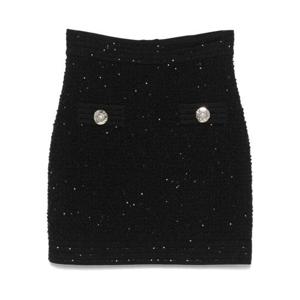 발망 미디 스커트 FF1LB015 KI740PA Black