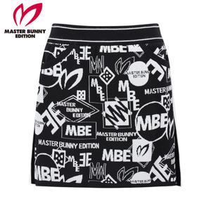 [마스터바니] 여성 배색 로고 패턴 니트 큐롯 스커트 421E3PC391_BK