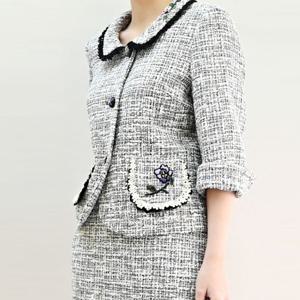 [비꼴리끄(여성)]트위드 레이스 포켓 숏자켓 B242WJ3020