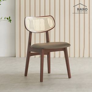 라로퍼니처 발리 라탄 고무나무 원목 식탁 의자 카페 인테리어 체어 2개