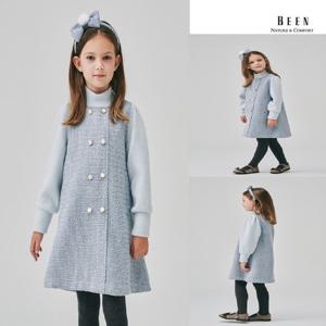 [빈]BZ64OP01MT 민트 트위드 져지배색 원피스