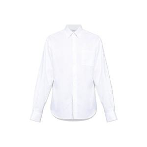 26 SS 페라가모 화이트 코튼 로고 자카드 롱 슬리브 셔츠 144831C786620