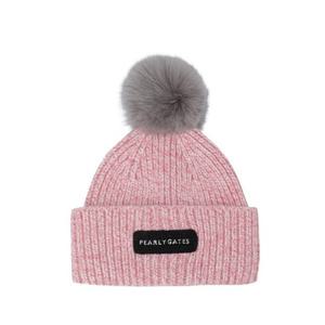 여성 탈착 폼폼이 메란지 니트 비니 521E4CP012PK