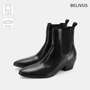 빌리버스 남성 라운드토 굽 앵클부츠 소가죽 미니멀 슬립온 패션 첼시부츠 BJG106