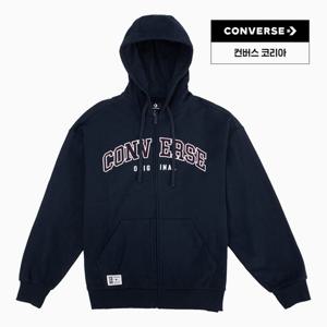 [컨버스공식] 레트로 풀-집 플리스 후드 집업 블랙 UCJ085-023