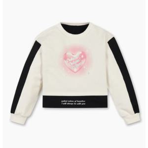 [베네통키즈]25FW-주니어 블링 하트 레이어드 맨투맨/QAMT23561