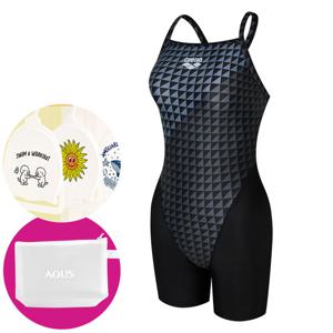 아레나 여성 수영복 일반 3부 반신 드롭백 A5FL1LD37 BLK 가방 수모행거 증정