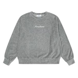 [에꼴리에]MARIO여아 벨로아 보니타 레터링 맨투맨 티셔츠 21D3755_GY