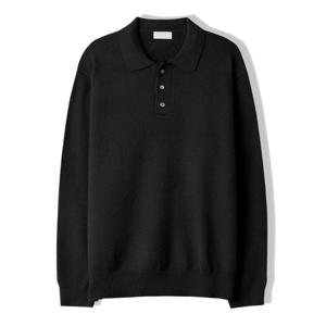 남자 벤코 단작 버튼 카라넥 니트티  SG-KN-Q033-블랙