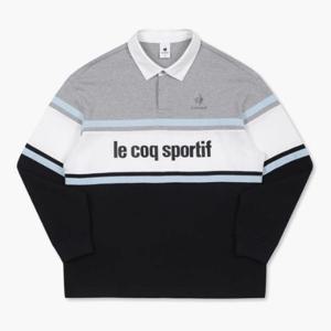 [르꼬끄]M 르꼬끄반팔티 UQC QP323TRL83-MGR 컬러블록 럭비 티셔