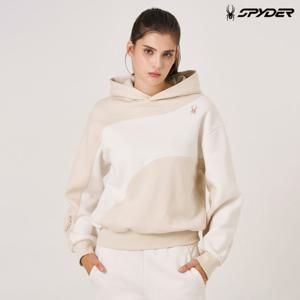[스파이더] 여성 배색 기모 후드 티셔츠 SPKWCNHD356WIVY