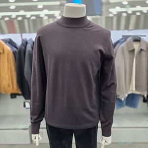 [앤드지]기본 모크넥 플레인 반폴라 니트 BSF4EU1003 BR