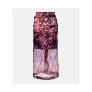 드리스반노튼 레이어드 프린트 실크 블렌드 스커트 P01106647