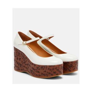 끌로에 Maxime 레더 메리제인 웨지 펌프스 P01041449