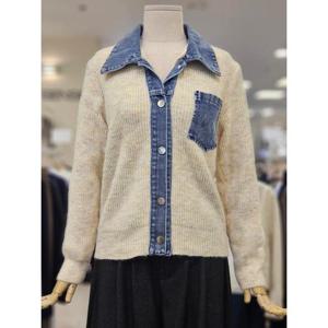 오조크 세이브존01 데님 배색 니트 긴팔가디건 FOTWCGK546P