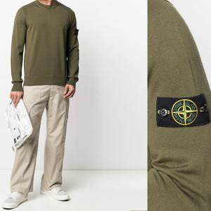 21SS 7415504B2 와펜 패치 로고 라운드 니트(카키)