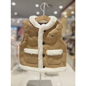 블루독베이비[hu] 25.FW겨울신상 BE)벨로아FUR베스트 45C14-225-01 점퍼 무스탕조끼 스웨이드 아우터조끼