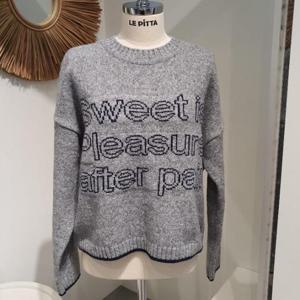 르피타 HC06 레터링 포인트 니트(그레이) L254BSWA14