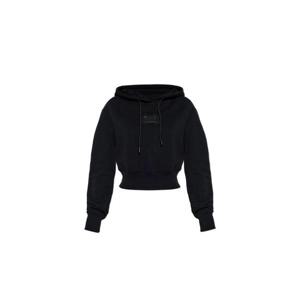 베르사체 진 쿠튀르 로고 패치 드로스트링 크롭 후드 79HAIC01CF00C 899 TP956612095