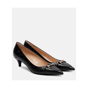 구찌 Erin GG Horsebit 레더 펌프스 P01124358