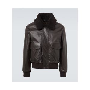 르메르 시어링 트리밍 레더 블루종 재킷 P01082403