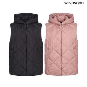 [웨스트우드] 여성 후드 퀼팅 패딩 베스트 조끼 (2컬러) WN3WCVT628