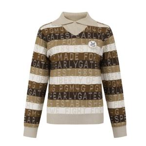 여성 로고 스트라이프 데빌브로츠카라 니트  브로치521E4SR304BG