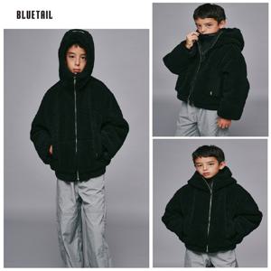 [블루테일]AZI1JP02BK 블랙 퀼팅 보아털 후드점퍼