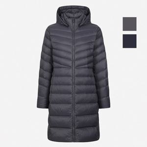 [뱅뱅] 여성 사선라인 후드 경량 롱 패딩점퍼(NUI809)