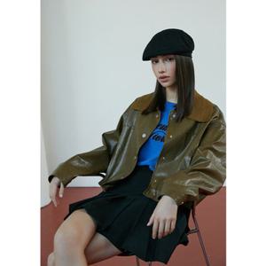 [에고이스트] ER4TZ901 니트카라 포인트 페이크레더 자켓 (25년 가을)