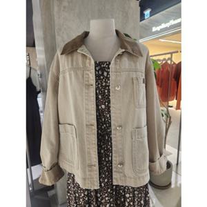 [ZOOC] 카라 배색 컬러 다잉 데님 자켓 (Z252PSF402)