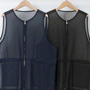 306O397S 여성큰옷 오픈 빅사이즈미시옷 조끼 집업 매