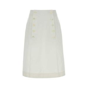 프라다 미디 스커트 P194WSOOO17LL F0009 WHITE