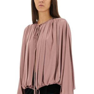 생로랑 개더 넥라인 플루이드 블라우스 820917 Y7F985284