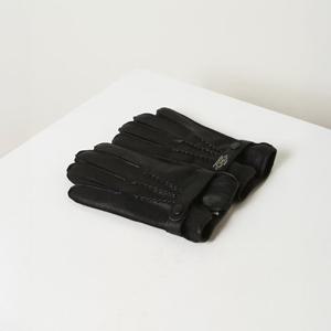 [헤지스] 남성 로고장식 가죽 엠보 장갑 HZGV5F101BK