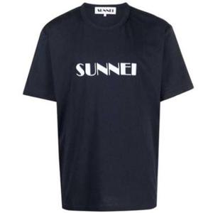 써네이 빅 로고 자수 반팔 티셔츠 네이비 MRTWXJER069 0097